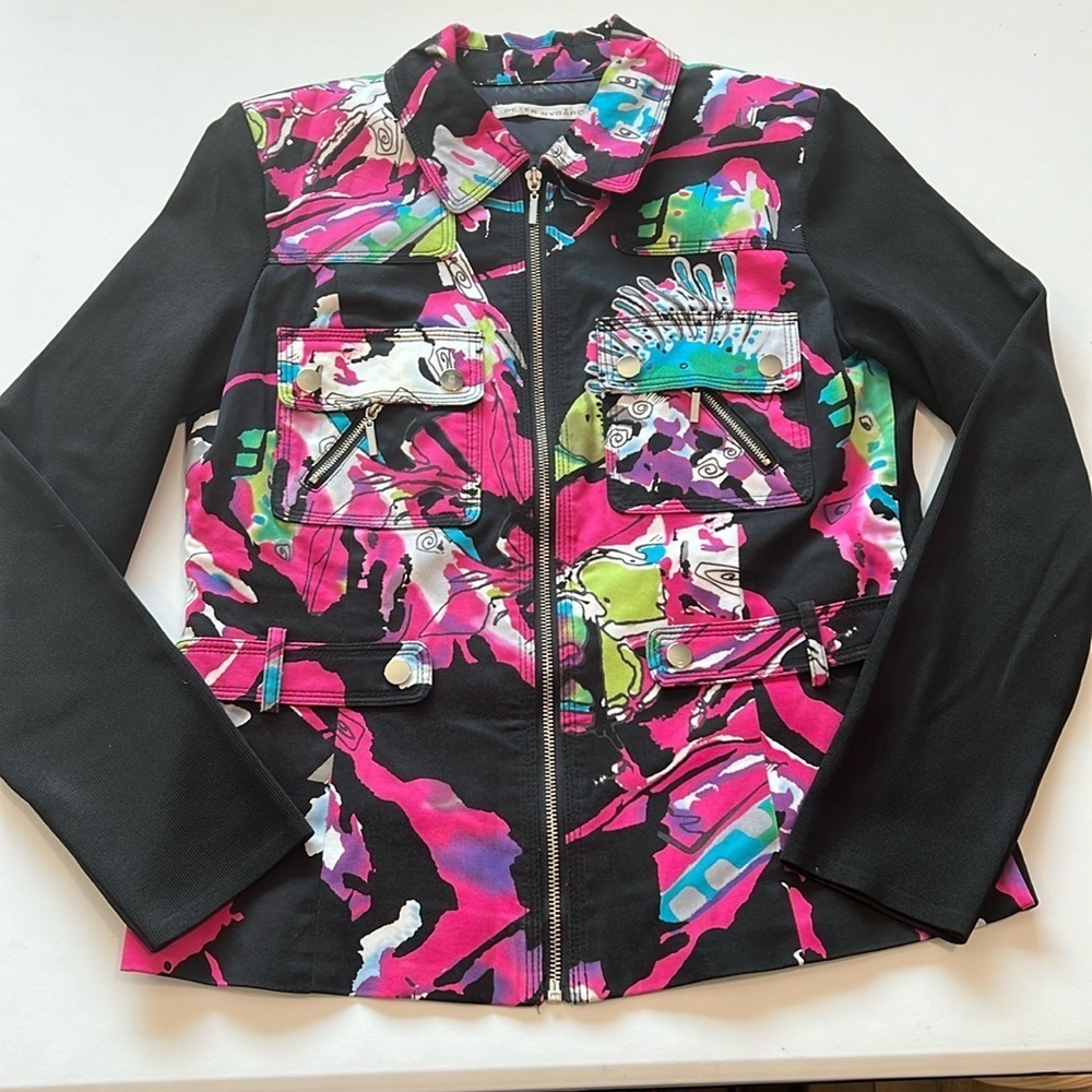 Peter Nygard - no size, stretch retro jacket/bomber